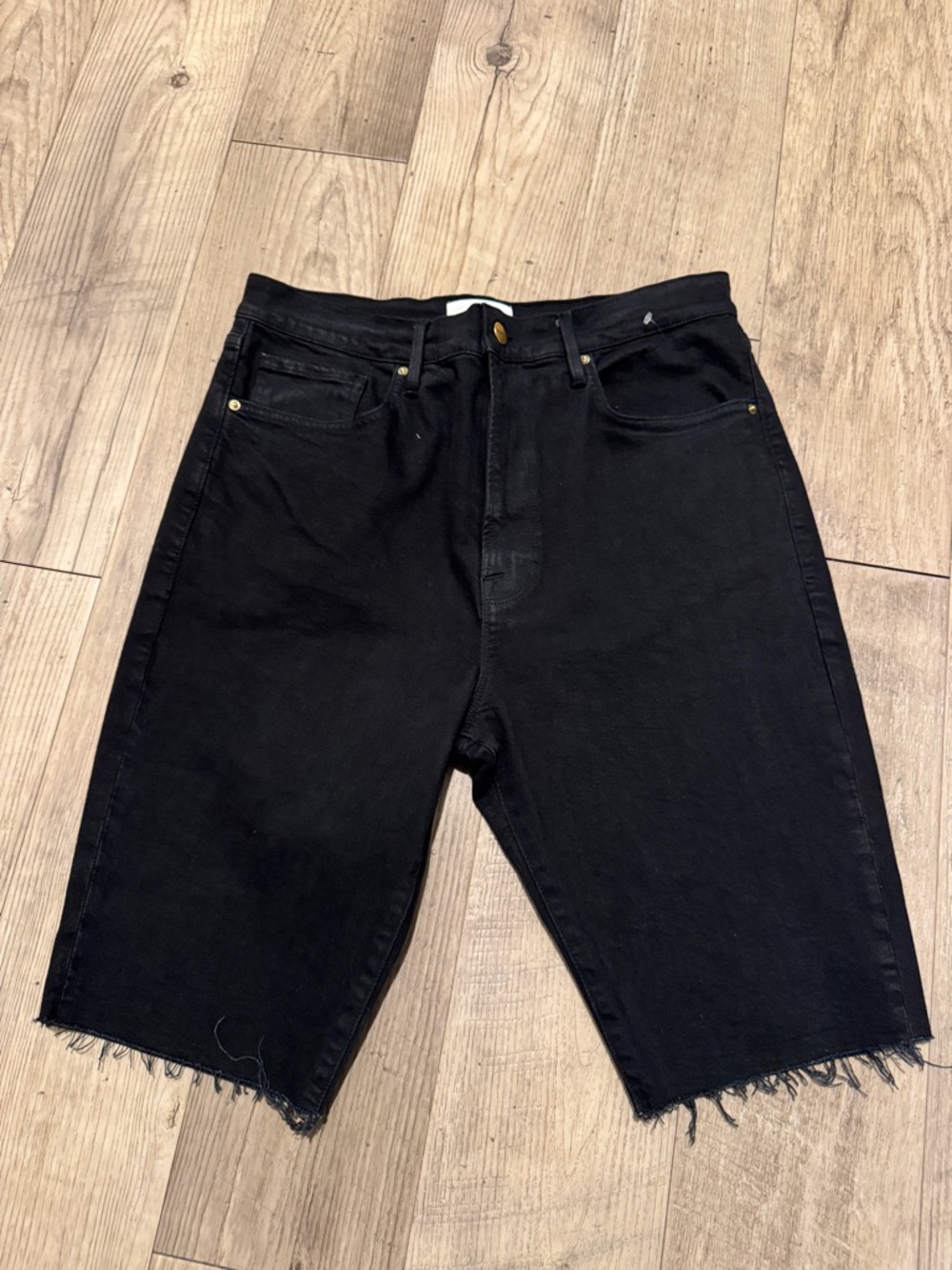 Women’s Frame Denim Black Cut-Off Bermuda Jean Shorts